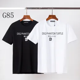DSQ ファントムタートルメンズデザイナー Tシャツイタリアミラノファッションロゴプリント Tシャツ夏黒白 Tシャツヒップホップストリート綿 100% トップスプラスサイズ 0629