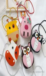 Kids cute pig owl modelling purse girls boys PU leather single shoulder bag personality children cartoon wallet Q21537804523