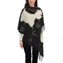 Scarves Fashion Westie Dog Anatomy Tassel Scarf Women Winter Fall Warm Shawl Wrap Lady West Highland White Terrier