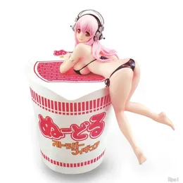 Figurerna 13cm Supe Sonico Anime Nitro Cartoon Figures Två-dimensionell sexig tjej PVC Action Figure Noodle Stopper Collectible Toy 240308