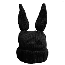 Berets BomHCS Lustige Ohrenmütze, handgefertigt, gestrickt, für Damen und Herren, warme Beanie-Mütze (Größe ist Kopfumfang)