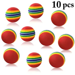 10pcs Rainbow Ball Cat Toy Kolorowa piłka interaktywna dla zwierzaka srapanie naturalne pianki Eva Ball Training Pet Product