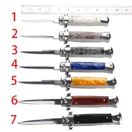 Italian Mafia Gambler Straight Out Automatic OTF Knife Acrylic handle 440C Blade camping outdoor Wilderness Survival EDC Tactical AUTO Knives