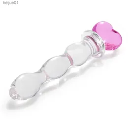 YEMA Long Glass Dildo Crystal Big Penis Dick Cock Butt Anal Plug Beads Female Sexy Product Sex Toys for Women Men Adults 18 Shop L230518