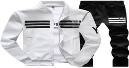 Men039s Sporting Suit Casual Tracksuit Men Spring Autumn Sportswear 2PC Sweatshirt Pants Clothing Sets Plus Size 6XL 7XL 8XL 9536512
