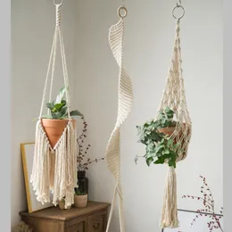 Planters Pots Macrame Plant Hanger Makrama Hanging Planter Colgante de Pared Pot Suspendu Pour Plante 230608