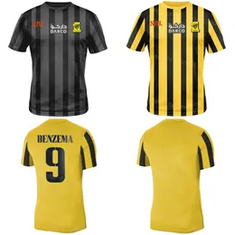 Maglia da calcio Al Ittihad 90 ROMARINHO 2023 Karim Benzema HAMDALLAH 10 CORONADO 70 CAMARA 26 HEGAZI 20 SHARAHIHI 17 COSTA Maglia da calcio Kit Team Nero Giallo