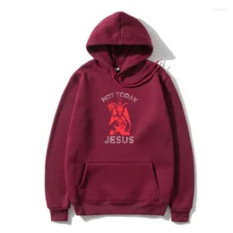 Erkek Hoodies Erkekler Hayır Bugün İsa Hoody Şeytan Sigil Baphome Outerwear Pamuk Komik Polar Grafik Ölüm Basılı