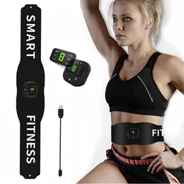 Kärnbuktränare EMS Abdominal Toning Belt Budomen Vibration Body Slimming Belt Trainer Electric Muscle Stimulator Vikt Lost Fitness Equipment 230607