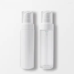 Butelki do przechowywania 60pcs 120 ml zwierzaka płaskiego usta pompa Butelka kosmetyczna esencja esencja dozująca pusta dla wody makijaż