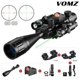 VOMZ 6-24x50 AOEG Entfernungsmesser-Zielfernrohr mit holografischem 4-Absehen-Anblick, roter Punkt, grüner Punkt, Laser-Kombi-Zielfernrohr