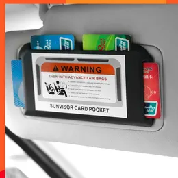 سيارة جديدة للسيارة Sun Visor Organizer Car Door Board Paste Mount مؤقتًا لبطاقة وقوف السيارات حامل بطاقة تخزين تلقائية