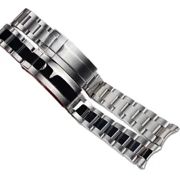 Jawoder Watchband 20 21mm 골드 중간 광택 시그 롤렉스 Submar352m 용 곡선 끝 스테인레스 스틸 시계 밴드 스트랩 팔찌