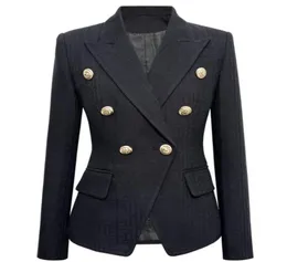 blazer women jacket 2022 Highquality Plus size womens Suits S5XL B Home Lion Button Short Black White Jacquard Jacket8128963