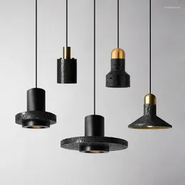 Pendant Lamps Creative Nordic Black Hole Stone Lamp Industrial Style Bar Table Restaurant Lava Light Coffee Shop Cement