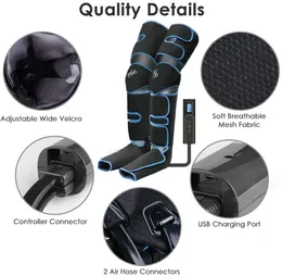 Masajeador eléctrico de pies y piernas Sinrel, sistema de terapia de compresión de aire, botas de recuperación con compresor de aire