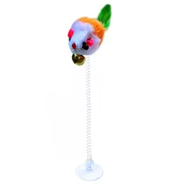 1pcs Elastic Cat Toys Feather Fails Bell Bell Sucker Spring Cat Kitten Interactive Toys тизеры плюшевые пластик