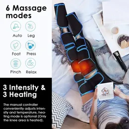 360 Vinkel Hot Compress Air Compression Electric Foot Leg Calf Massager Machine för muskelavslappning