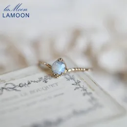 Wedding Rings LAMOON Natura Labradorite Ring For Women Gemstone 925 Sterling Silver Gold Vermeil Jewelry Engagment 230608