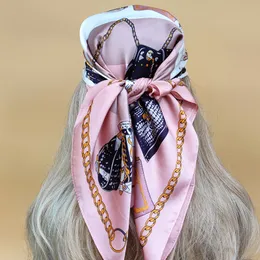 New Style Beach Sunschreen Kerchief The Four Seasons Square Square Square 2023 Design Design Silk Hijab Women Popular Headscarf