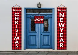Christmas Couplet Door Banner Porch Sign Christmas Holiday Hanging Decoration Printing Xmas Couplet Outdoor Garden Merry Decor 10p8525268
