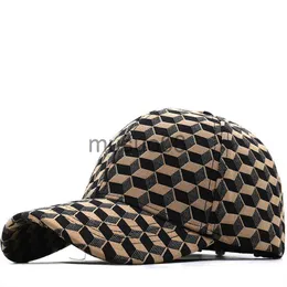 Bollmössor Nya sommarkvinnor Stylish Caps Luxury Brand Baseball Cap för män 3D British Plaid Elastic Dad Hat Casquette Femmes J230608