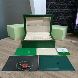 HJD Relógio de luxo Rolex Mens Watch Box Cases Original Inner Outer Womans Watches Boxes Men Watch Wrist Green Boxs Booklet Card 11661289S