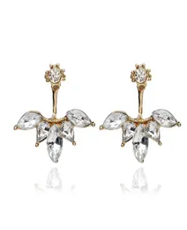 Crystal Diamond Earrings Simple Temperament After Hanging Earrings Gold SilverRose Gold Women Earring Stud Jewelry Whole7034293