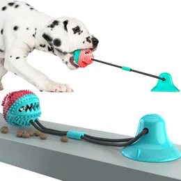 Pet Dog Toy Interactive Rubber Leaking Food Ball Puppy Cat Chewing Toys Pet Tooth Cleaning Tool Suction Cup Tug Toy Dog Supplies