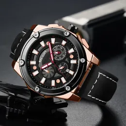 Wristwatches 2023 MEGIR Men Watches Top Leather Chronograph Sport Watch For Fashion Date Waterproof Clock Reloj Hombre
