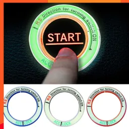 Nuovo pulsante di accensione luminoso Adesivo Car Styling Cerchio Pulsante di avvio con un clic Decorazione Coperchio chiave Interruttore Accensione Portachiavi Decor