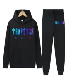 Tracksuit TRAPSTAR Brand Printed Sportswear Men039s 16 Colors Warm Twopiece Loose Hooded Sweater Pants Men039s and Women05546294