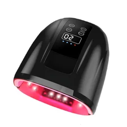 Nageltorkar Batteridriven laddningsbar nagellampa med spegel Botten Cordless Gel Polish Dryer LED Light For Nails Wireless Nail Art Lamp 230607