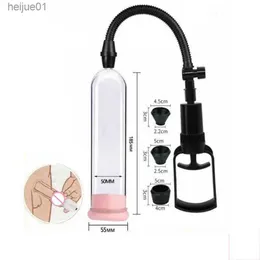 Penis utvidgning manual pump vakuum massager dick extender män sex leksak ökar längden förstorare manlig tåg vuxen produkt l230518