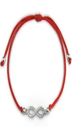 10pcslot Crystal Infinity Charm Bracelets Red Black Adjustable String Handmade Bracelet For Women Men kid jewelry2775271