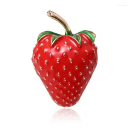 Broches belle émail rouge fraise femmes et hommes métal fruits mariages fête broche broches cadeaux