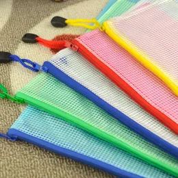 Notepads Sturdy PVC Zipper Stationery Storage Bag Folder File Mesh Bags Pouch A4 A5 A6 B5 Document School Office Supplies 230607