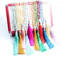 Pendant Necklaces High Quality Crystal Beads Buddha Handmade Tassel Necklace Boho Style Knotted For Summer Women Jewelry