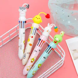 PCS/LOT CARCHIOWH Animal 10 Colors Ballpoint Pen Sweet Press Ball Penns School Office Writing Supplies Stationery Gift