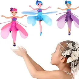 Intelligent Uav Mini Drone Flying Fairy Princess Doll Aircraft Hand Induction Controlled Quadcopter RC Helicopter Spinner Toys for Boy 230607