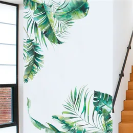 Wand-Vinyl-Aufkleber, Dschungel, tropische Pflanzen, Palmenblätter, Wohnzimmer, umweltfreundliche Abziehbilder, Kunst-Wandbilder, Poster, Heimdekoration, Tapete