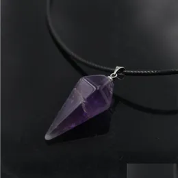 Charms hängsmycken halsband läkande kristaller chakra dowsing reiki hänge för halsband droppleverans smycken fynd komponenter dh5jp