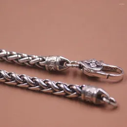 Ketten Echtes 925er Sterlingsilber, 5 mm Weizen-Gliederkette, Halskette, 54,9 cm, starker Verschluss