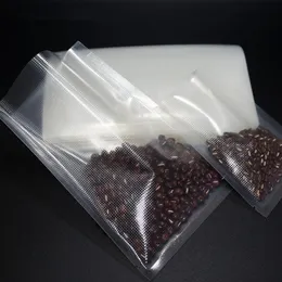Bean Food Storage Bag 100pcs Transparent Plastic Vacuum Bags Embossing Heat Sealed One Side Emboss Delicatessen Freshness Protecti269u