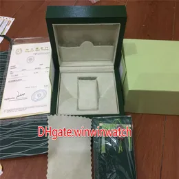 Boîte de montres de marque en bois vert de qualité supérieure avec cartes papiers296A