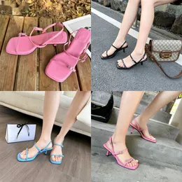 Summer Sandals Newly Narrow Band Square Toe Women Fashion Buckle Strap Low Heel Party Strippers Shoes 230511
