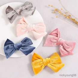 Hair Accessories Velvet Clips For Girl Hairpins Baby Bow Barrette Children Side Pin Cute Hairclips Vintage Photo Props Headgear R230608