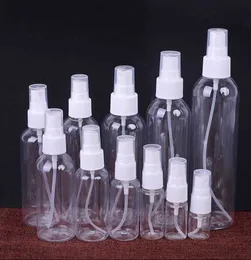 50 st/parti 5 ml-100 ml mini resor plast tom flaskor bärbar handtvätt transparent sprayatomizer påfyllningsbara flaskor WFSJ