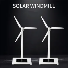 Novelty Games 1 Pcs Solar Powered Desktop Model Windmill Wind Turbine for Kid Education Decorate Electronic Toy 230608