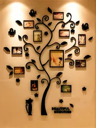 3D Family Tree Decal Acrylic Photo Album for Shape Decoration Stickers Home Decor Poster Hanging Wall Stickers